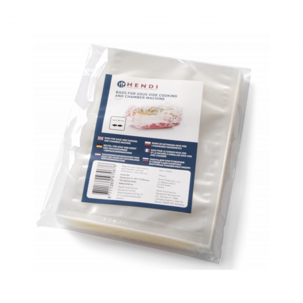 Set 100 pungi vacuum netede 300x400 mm, ideale gatit in sistem Sous-vide, 2 straturi, 75 microni, filtru UV