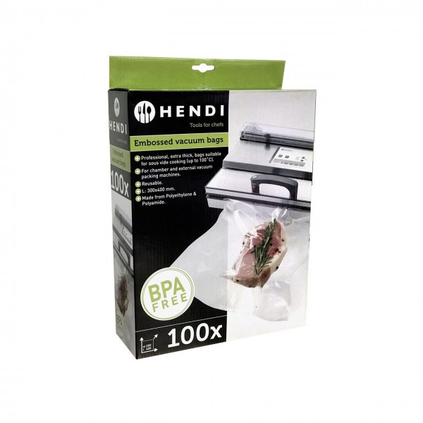 Set 100 pungi vacuum gofrate 300x400mm, 2 straturi, 75 microni grosime, filtru UV