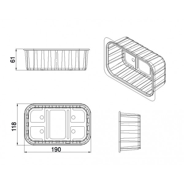 Caserole fructe, fara capac, 500gr, 190*118x*h61, 100buc Produse 54,89 lei