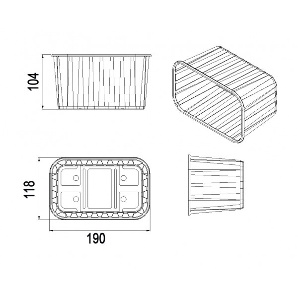 Caserole fructe, fara capac, 750gr, 190*118*h85, 900buc Produse 574,19 lei