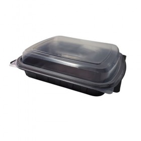 Caserole meniu, negre, cu capac transparent, 1 comp., 100buc Caserole termorezistente 134,90 lei