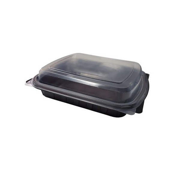Caserole meniu, negre, cu capac transparent, 1 comp., 100buc Caserole termorezistente 134,90 lei