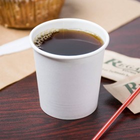 Pahare carton 120ml - 4oz alb D62 (100buc) Produse - 1 Pahare din carton alb cu volum de 120 ml.(4 oz) pentru bauturi calde, cu