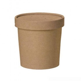 Bol supa, carton kraft BIO, cu capac, 350ml|12oz (25buc) Produse 63,82 lei