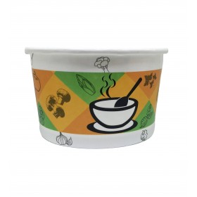 Bol supa, carton personalizat, cu capac, 473ml|16oz (25buc) Produse 16,37 lei