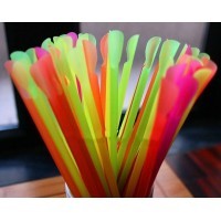 Paie jumbo cu lingurita, colorate, drepte, amb. la set, reutilizabile, 500buc Produse 19,30 lei