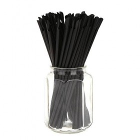 Paie jumbo negre drepte cu lingurita (500buc) Produse 49,98 lei