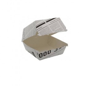 Cutii de burger, carton ziar, 97x97x70 mm (300buc) Produse 273,44 lei