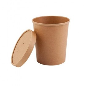 Bol supa, carton kraft BIO, cu capac, 473ml|16oz (25buc) Produse 19,99 lei