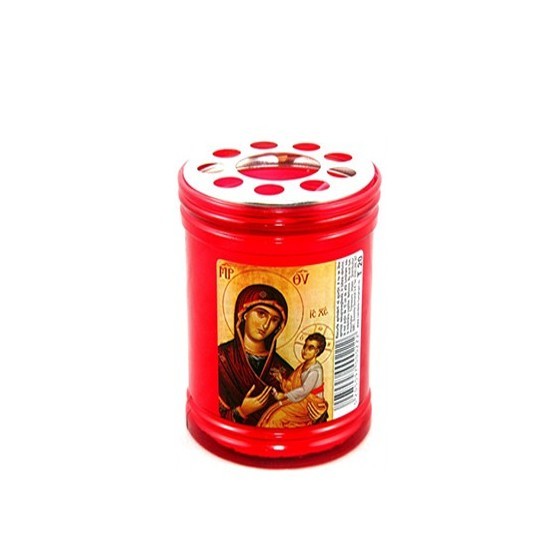 Candela cu capac, antivant, T40, Italia Candele rosi - 1 Candela cu capac antivant, T 40 cu inaltime de 155 mm. si diametrul de