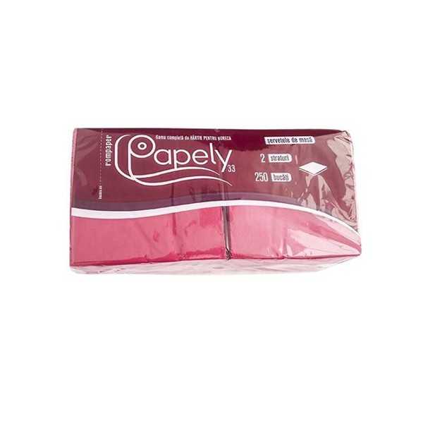 Servetele Papely rosii, 2str, 33x33cm, 250buc Produse 33,06 lei