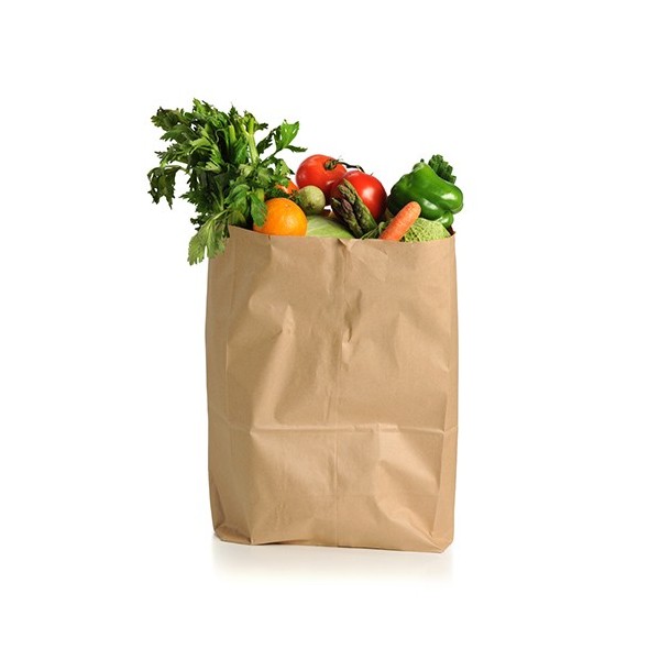 Punga kraft fara maner, meniu take away, 31x17x39cm (100buc) Pungi hartie natur 133,24 lei