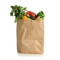 Punga kraft fara maner, meniu take away, 31x17x39cm (100buc) Pungi hartie natur 133,24 lei