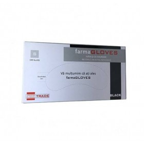 Manusi negre din nitril, nepudrate, Farma Gloves, XL (100buc) Produse 17,99 lei