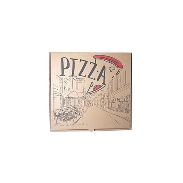 Cutii pizza, carton natur, design urban, 32cm (100buc) Produse 113,30 lei