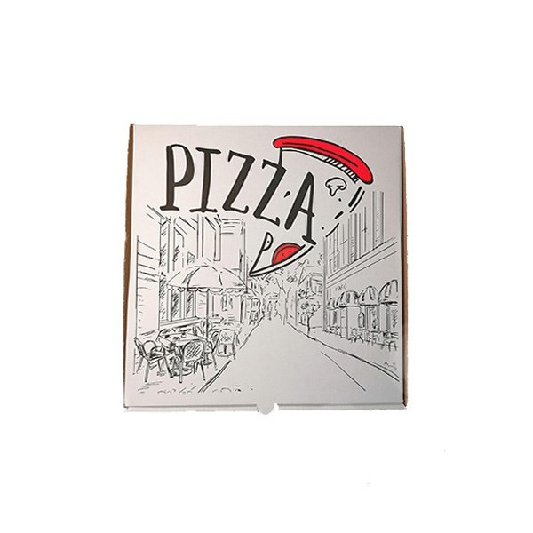 Cutii pizza, carton alb, design Urban, 40cm (50buc) Produse 87,55 lei
