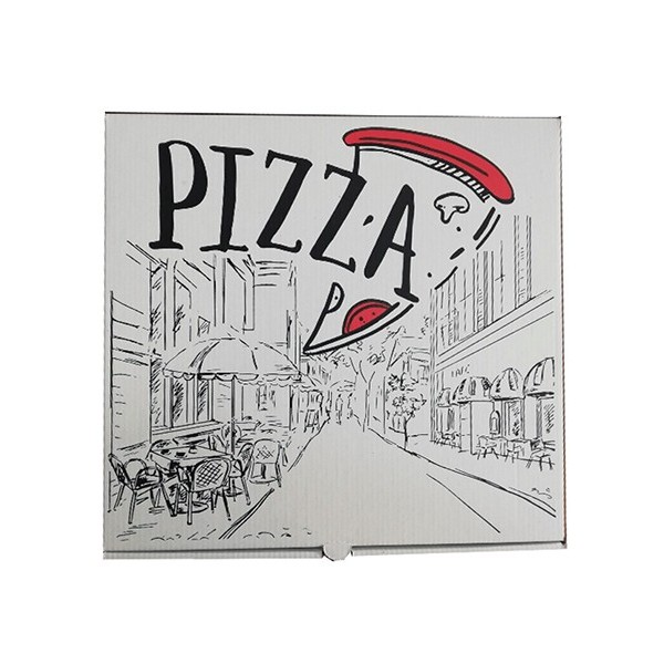Cutii pizza, carton alb, design Urban, 25cm (100buc) Produse 82,40 lei
