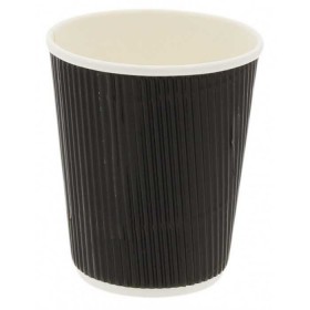 Pahare carton 235ml - 8oz ripped negru D80 (50buc) Produse 27,50 lei