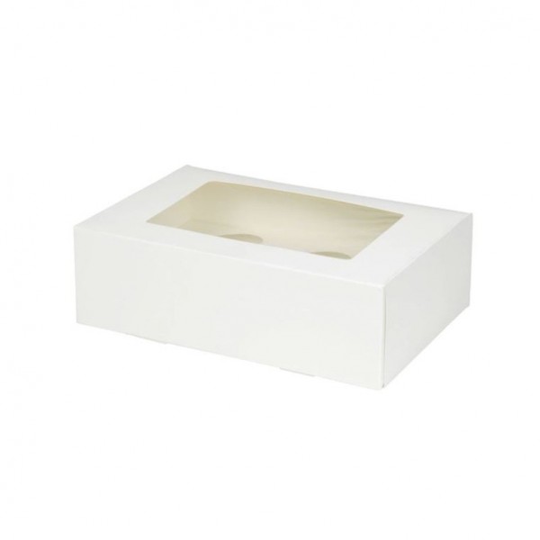 Cutii carton alb cu fereastra, 6 briose, 29.6*20 cm (25buc) Produse 209,29 lei