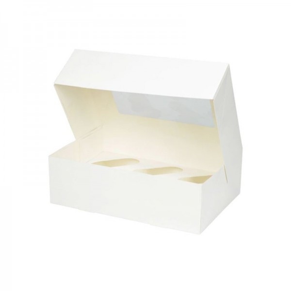 Cutii carton alb cu fereastra, 6 briose, 29.6*20 cm (25buc) Produse 209,29 lei