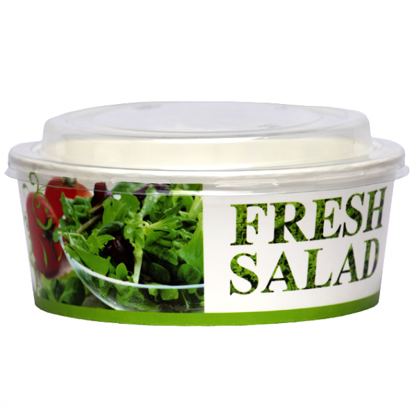 Bol carton cu capac, personalizat fresh salad, 550cc (50buc) Produse 46,94 lei