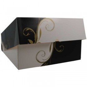 Cutii carton prajituri, black & white, cu fereastra, 32*32*h10 cm (50buc) Produse 358,44 lei