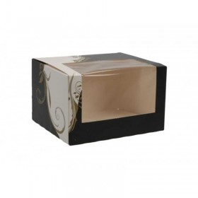 Cutii carton prajituri, black & white, cu fereastra, 13*11*h8 cm (50buc) Produse 85,17 lei