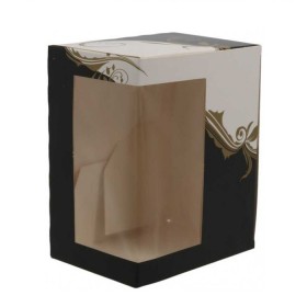 Cutii carton prajituri, black & white, cu fereastra, 13*11*h8 cm (50buc) Produse 85,17 lei