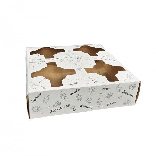 Suport 4 pahare cutie carton, design urban (100buc) Produse 88,64 lei