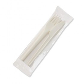 Set bis tacamuri bio. CPLA, furculita + cutit + servetel (100buc) Produse 69,08 lei