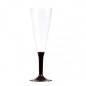 Pahare plastic sampanie cu picior maro 150ml (100buc) Pahare plastic sampanie cu picior maro 150ml (100buc)