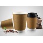Pahare carton 350ml - 12oz natur, double wall D90 (400buc)