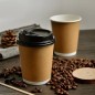Pahare carton 350ml - 12oz natur, double wall D90 (400buc)
