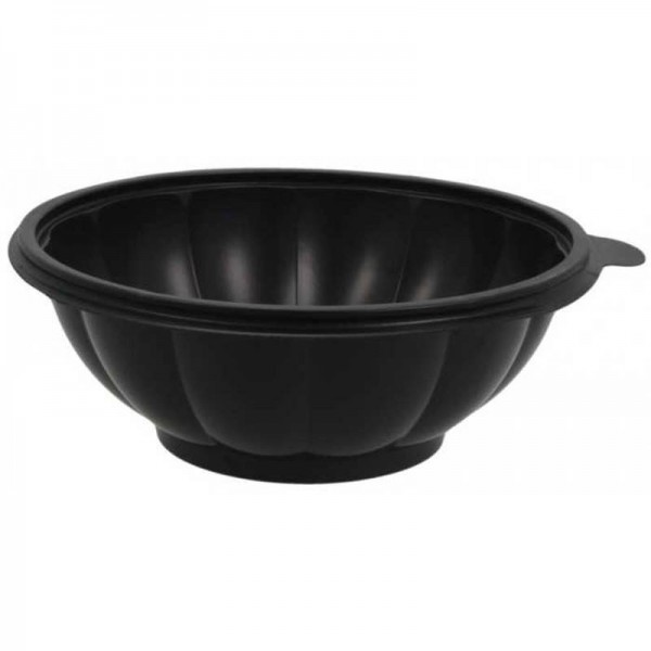 Bol negru salata, cu capac transparent, 1000cc, 175*h115 mm, 100buc Boluri 114,46 lei